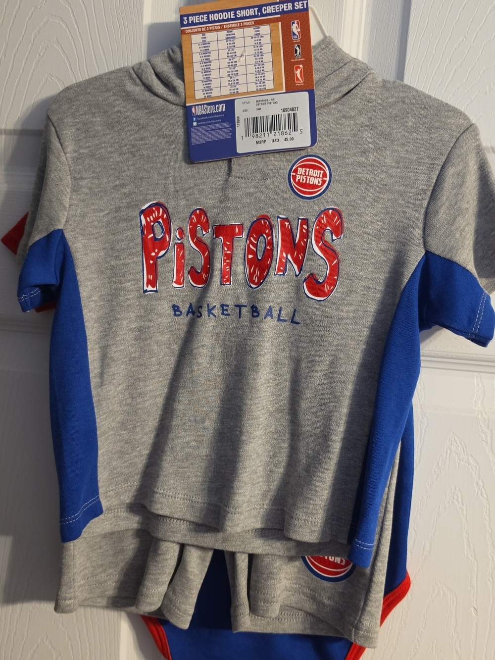 Detroit Pistons Kids Hoodie Tee 3pc Set